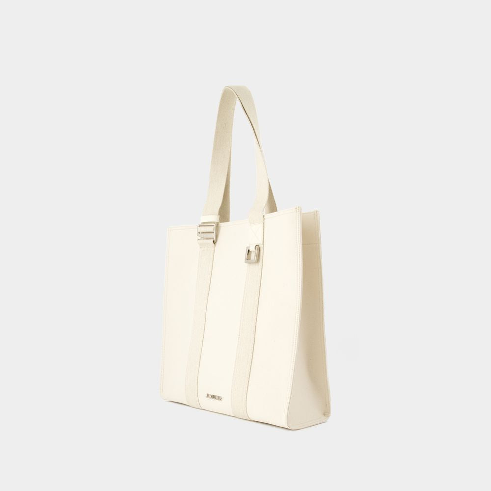 JACQUEMUS SS24 MEN's White Cuerda Shopper Handbag