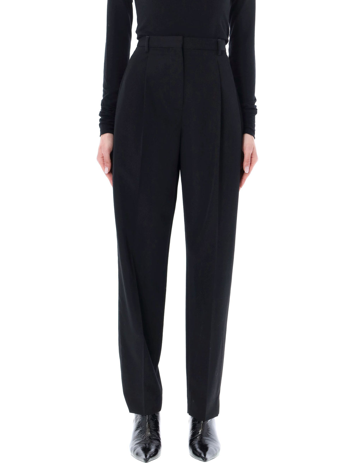 TORY BURCH Sophisticated Black Tailored Wool Pants for Women - Spring/Summer 2024