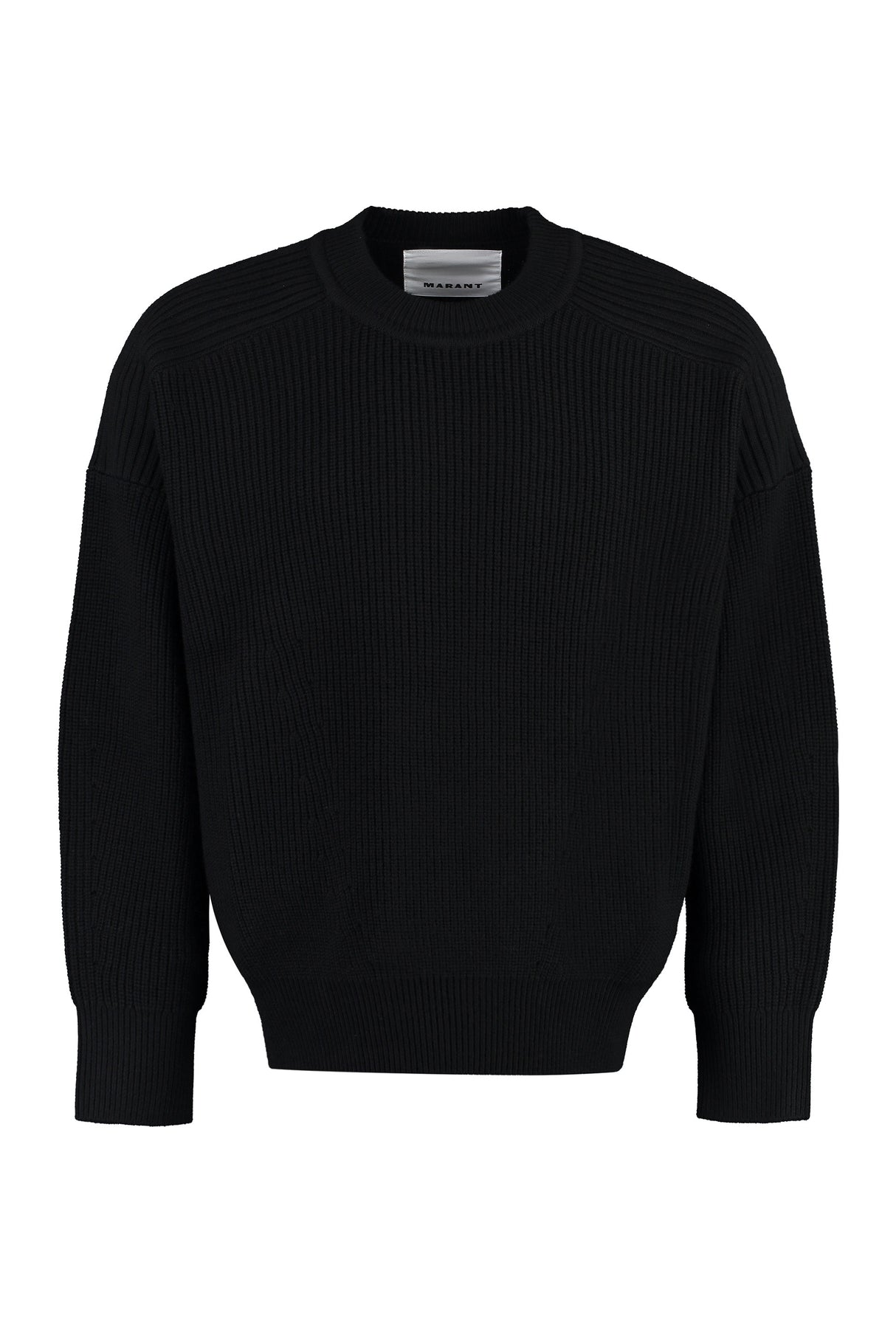 Black Ribbed Wool Crew-Neck Sweater for Men by Isabel Marant FW23