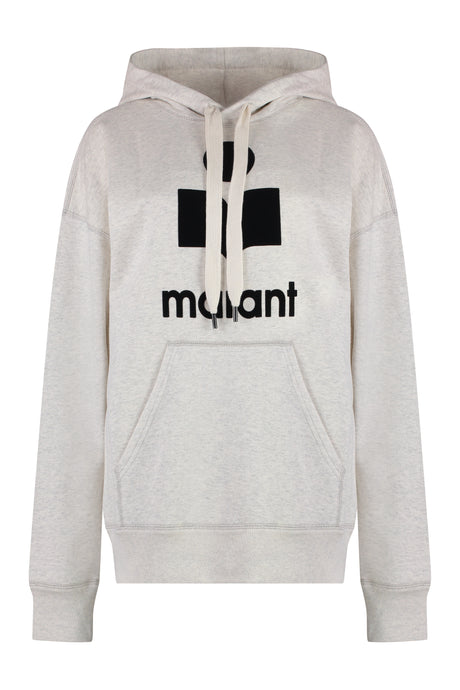 ISABEL MARANT ETOILE Cotton Hoodie with Velvet Logo Intarsia - Casual Women's Wear