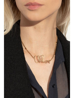 CHLOÉ Elegant Brass Statement Necklace