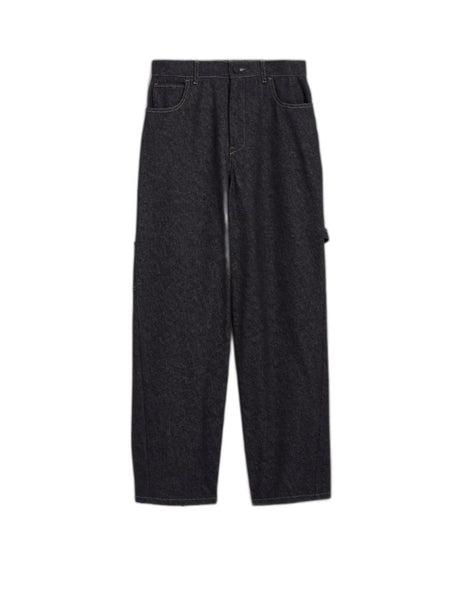 MAX MARA Navy Blue Cotton Long Trousers for Women