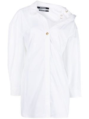 JACQUEMUS White Cotton Shirt Dress for Women - Perfect for SS24