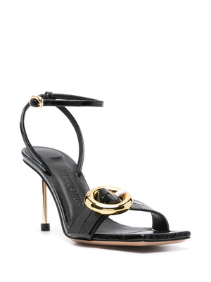 JACQUEMUS High Heel Crossover Strap Sandals with Ankle Buckle - 100MM