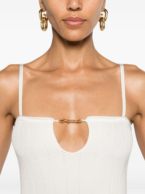 JACQUEMUS Adjustable Spaghetti Strap Bodycon Mini Dress