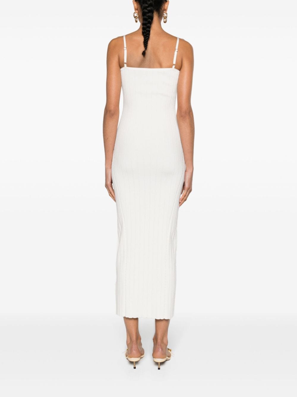 JACQUEMUS Adjustable Spaghetti Strap Bodycon Mini Dress