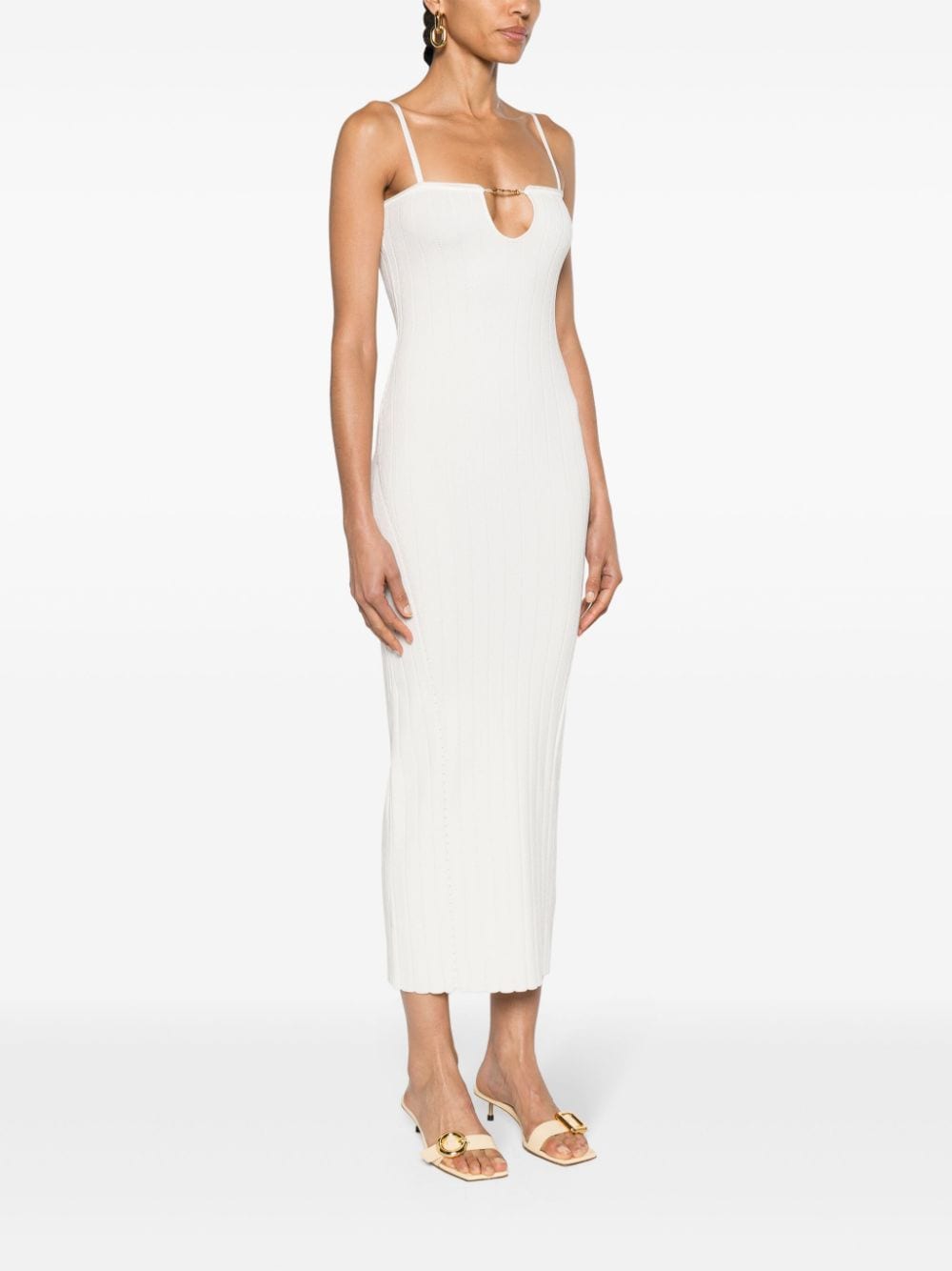 JACQUEMUS Adjustable Spaghetti Strap Bodycon Mini Dress