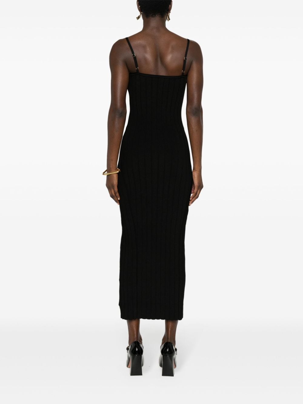 JACQUEMUS Adjustable Spaghetti Strap Bodycon Mini Dress