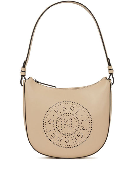 KARL LAGERFELD Circle Moon Mini Handbag with Perforated Logo