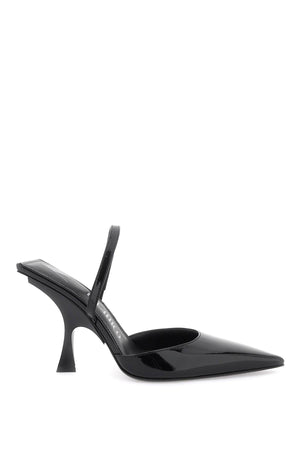 THE ATTICO Black Faux Leather Slingback Pumps for Women - SS24 Collection