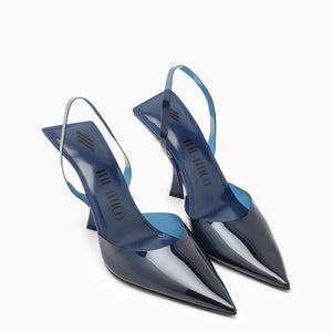 THE ATTICO Electric Blue Pointed PVC Slingback for Women