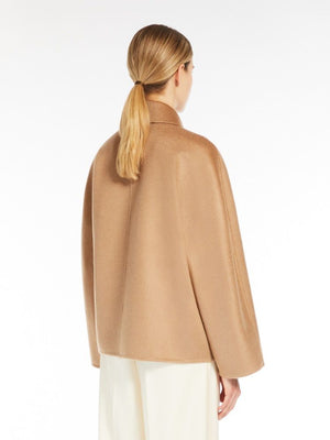 MAX MARA Luxurious Mini Cashmere Jacket in Camel