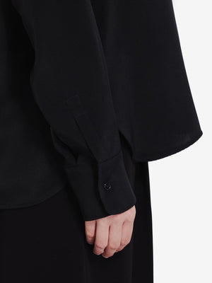 MAX MARA Elegant Black Silk Polo Shirt