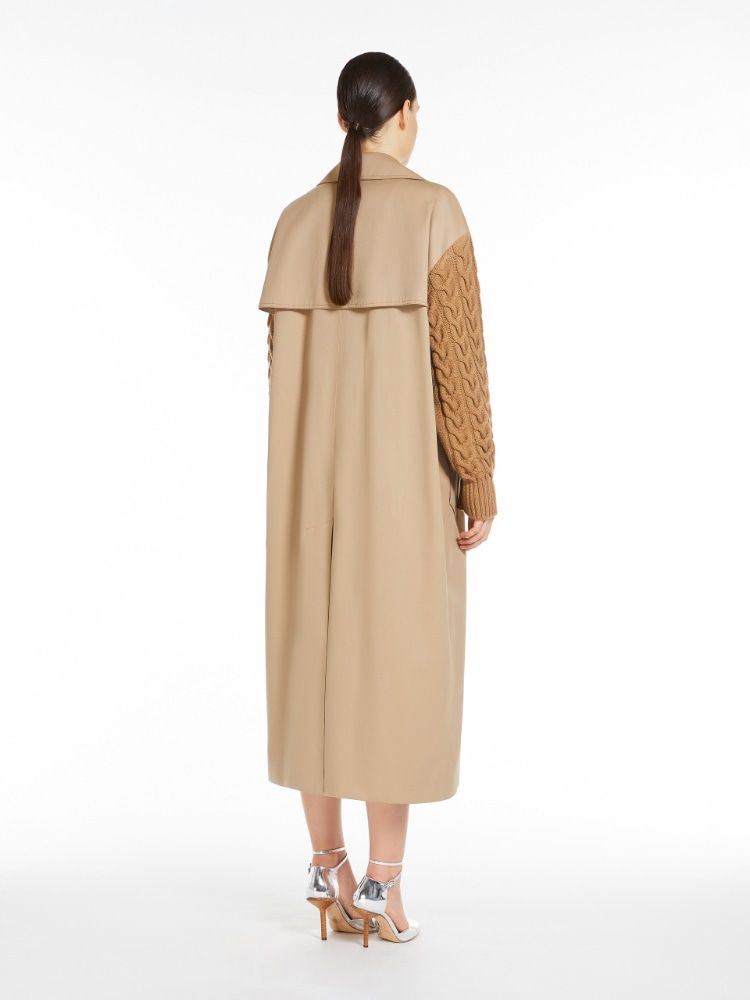 MAX MARA Elegant Camel Wool-Cotton Overcoat