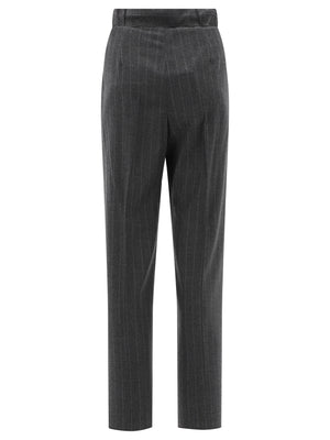 MAX MARA Cashmere Pinstriped High-Rise Trousers