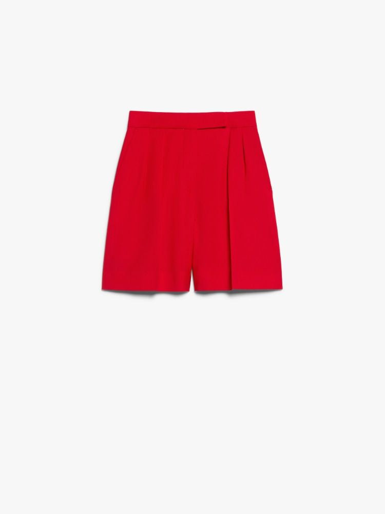 MAX MARA Chic Mini Wool Shorts in Vibrant Red