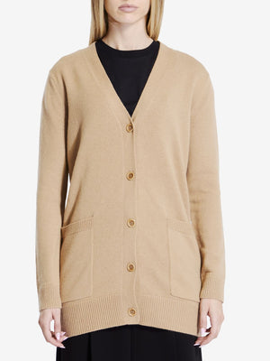 MAX MARA Camel Wool-Cashmere Sequined Cardigan