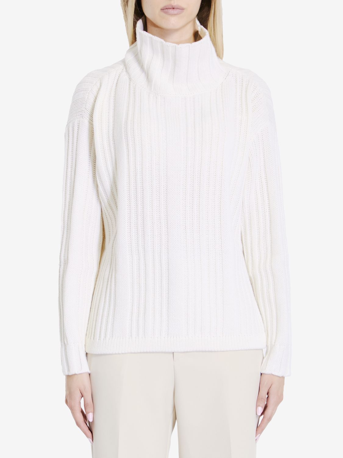 MAX MARA Elegant Taupe Turtleneck Sweater - Regular Fit