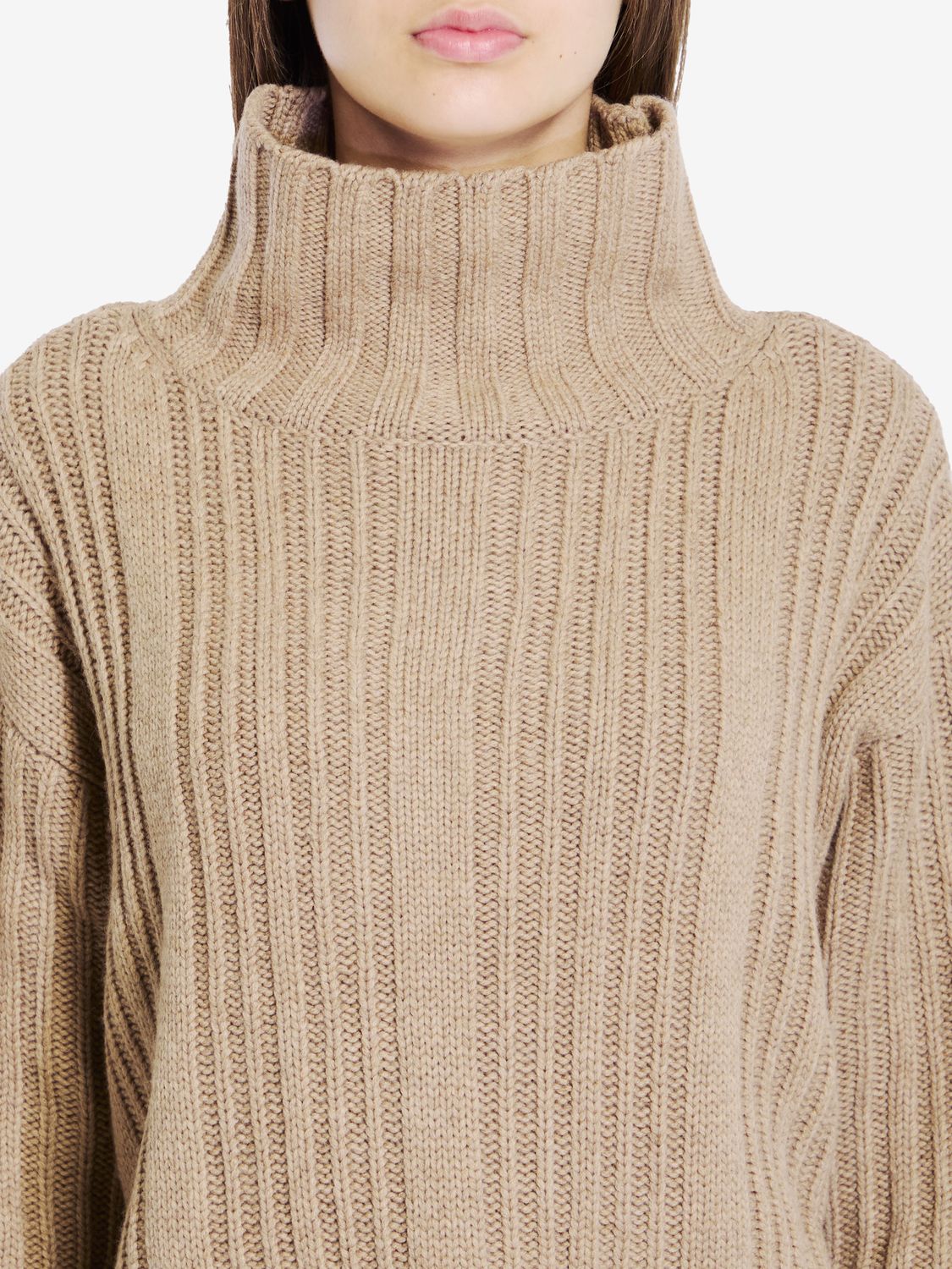 MAX MARA Elegant Taupe Turtleneck Sweater - Regular Fit