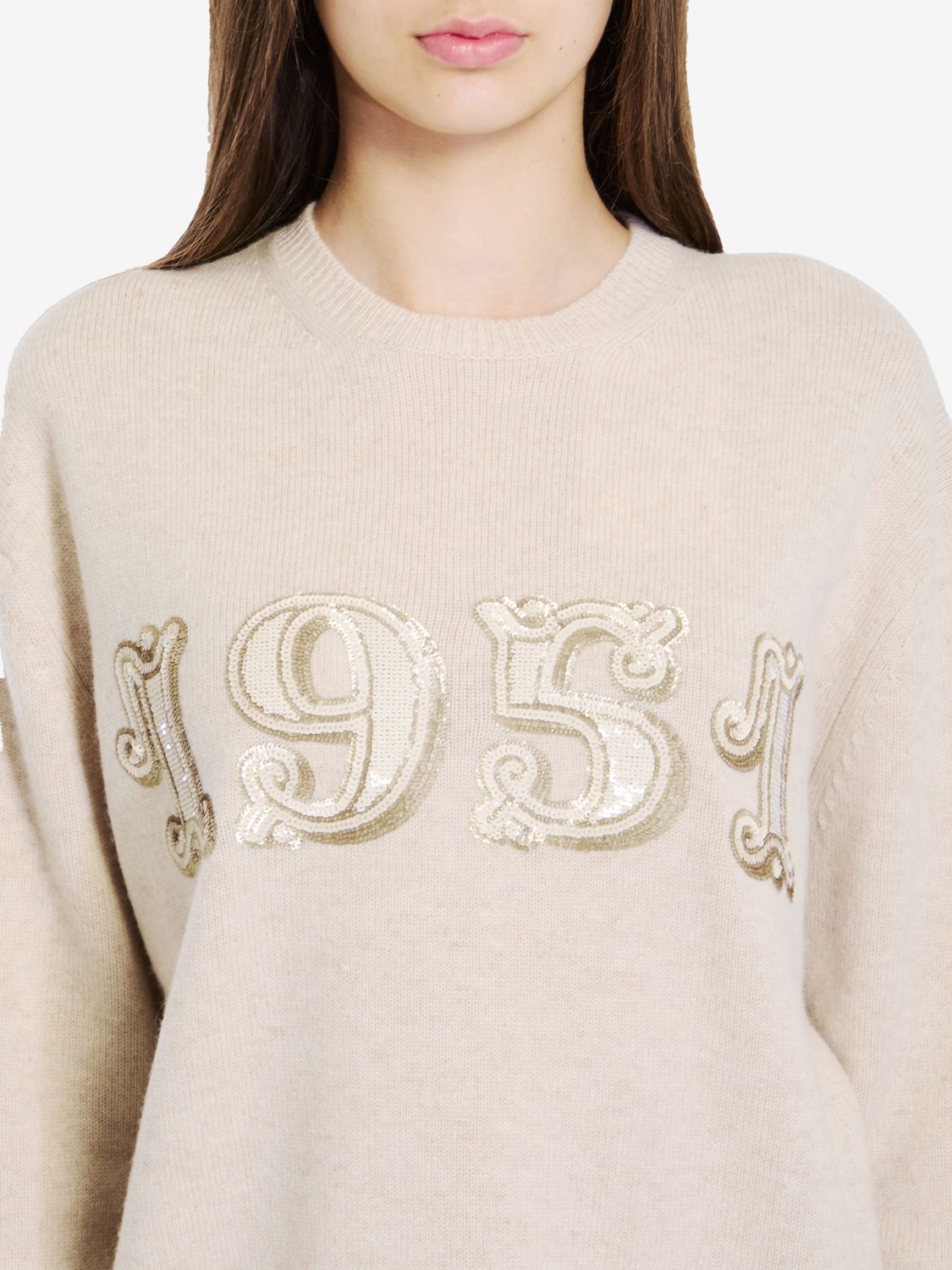 MAX MARA Plata Sweater with Sequin Motif - Regular Fit