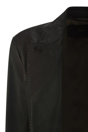 MAX MARA Nappa Leather Oversized Blazer Jacket for Women