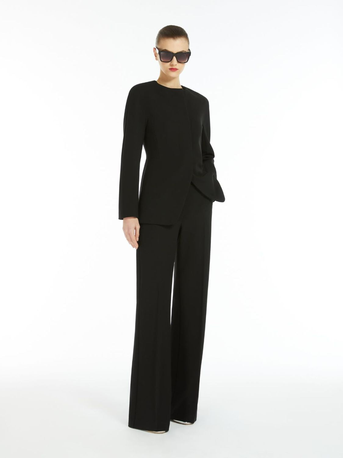 MAX MARA Elegant Black Viscose Blend Trousers