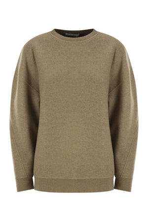 MAX MARA Slightly Oversized Crewneck Wool and Cashmere Sweatshirt