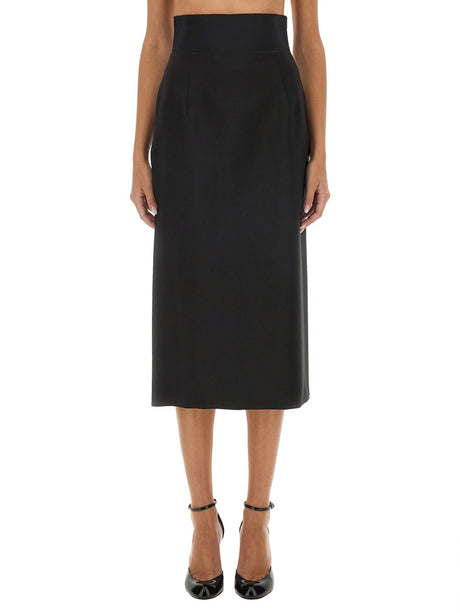 MAX MARA SPORTMAX Stretch Wool Pencil Skirt - High Waist Design