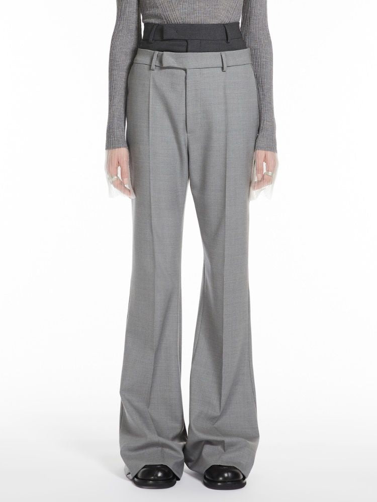 MAX MARA SPORTMAX Flare Trousers with Customized Double Belt