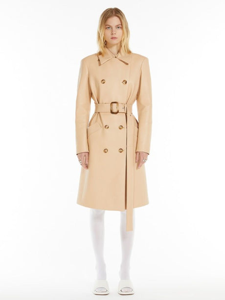 MAX MARA SPORTMAX Tan Lamb Leather Trench for Women