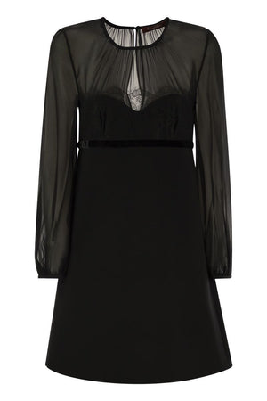 MAX MARA Chic Puff Sleeve Silk Georgette Mini Dress