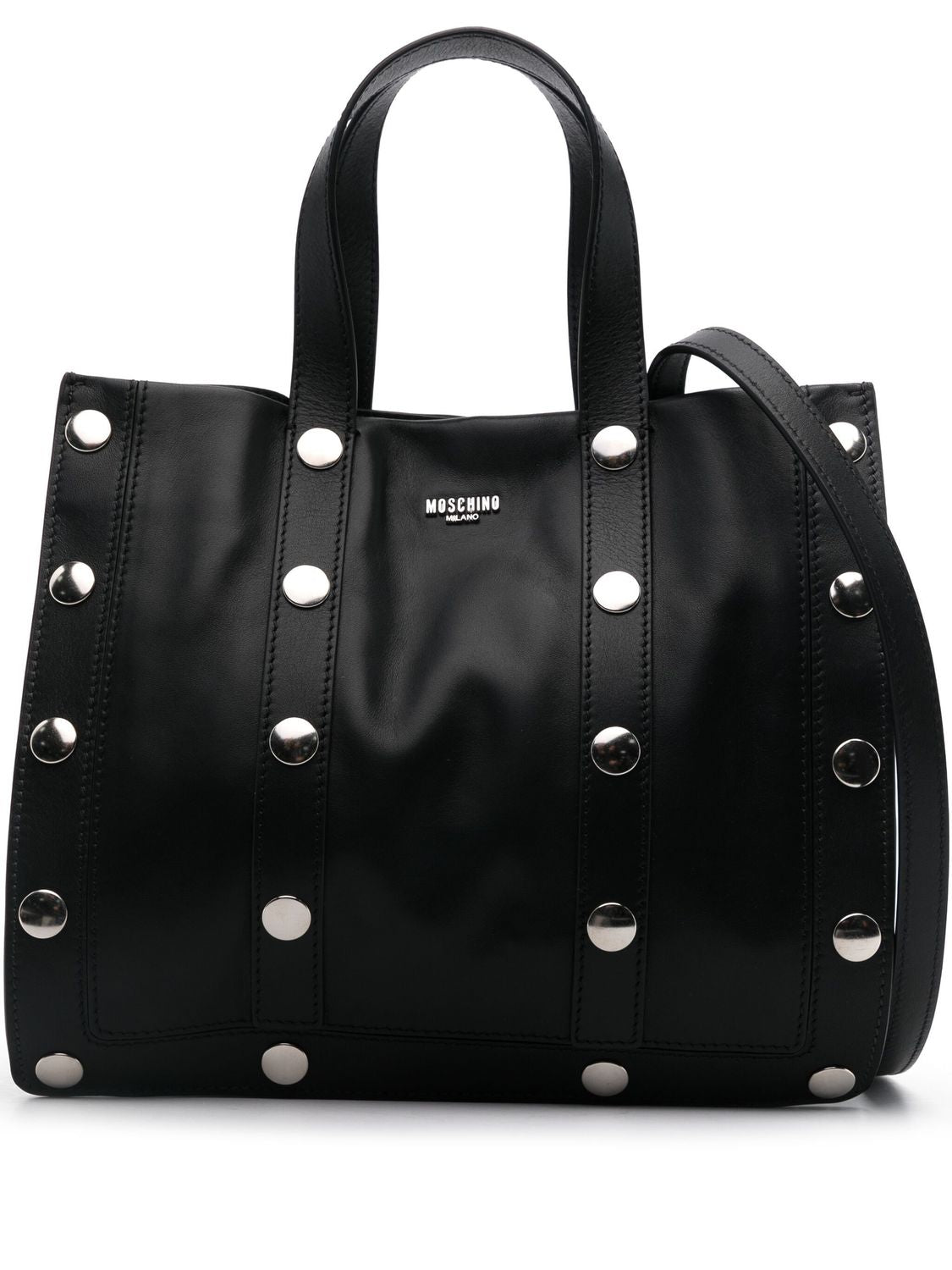 MOSCHINO COUTURE Studded Leather Tote Handbag