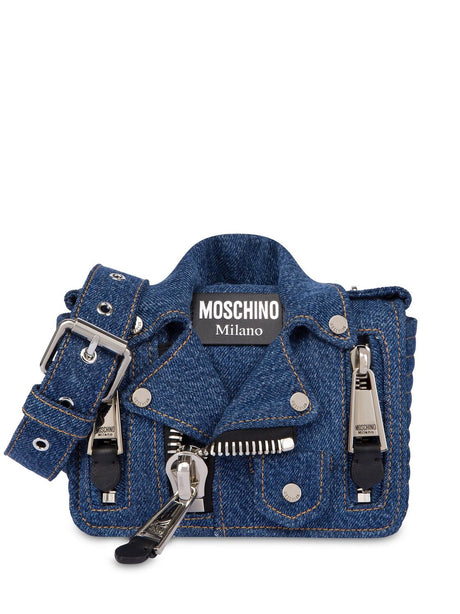 MOSCHINO COUTURE Jacket-Style Denim Shoulder Bag