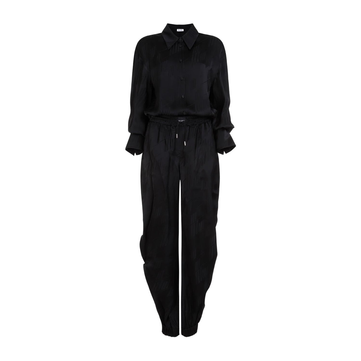 THE ATTICO Classic Black Viscose Overall Jumpsuit for Women - SS24