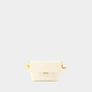 JACQUEMUS Mini Round Leather Handbag