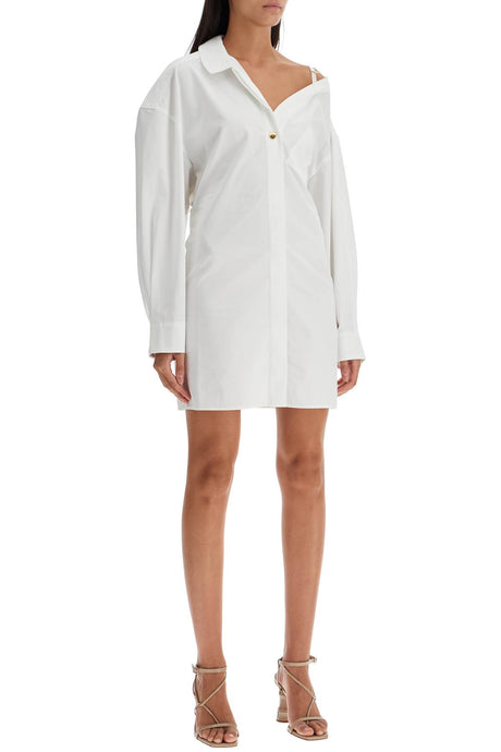 JACQUEMUS Stylish Mini Chemisier Dress with Asymmetrical Neckline