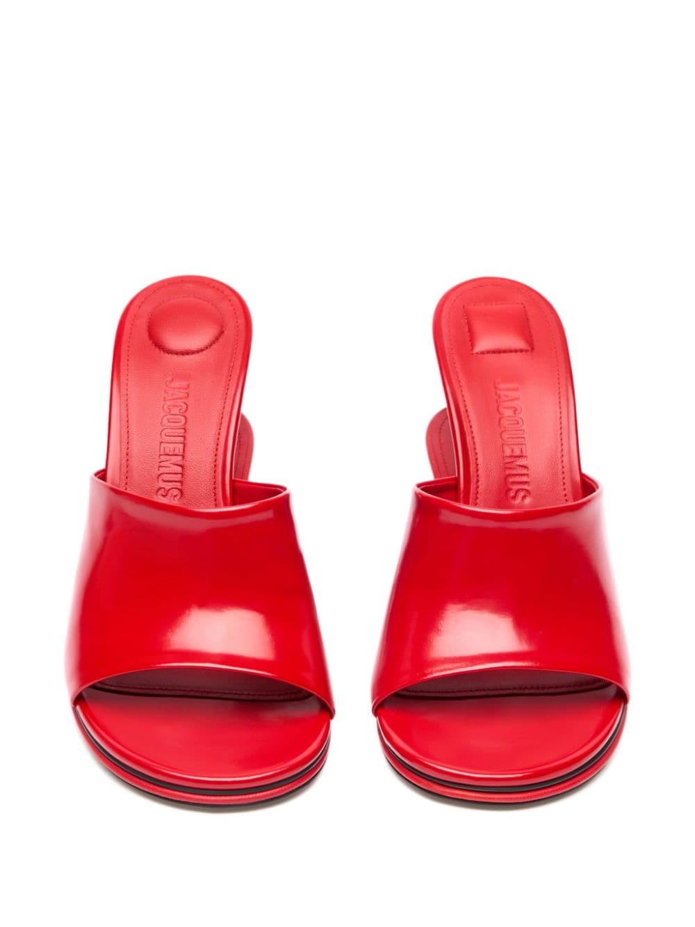 JACQUEMUS Layered Design Open Toe Sandals with Tapered Heel