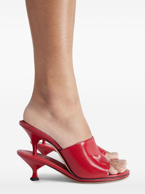 JACQUEMUS Layered Design Open Toe Sandals with Tapered Heel