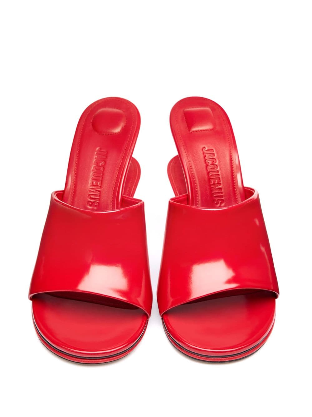 JACQUEMUS Layered Design Open Toe Sandals with Tapered Heel