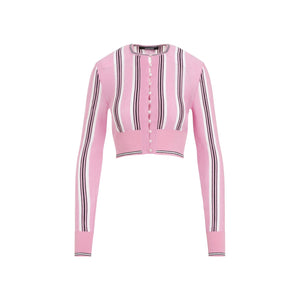 JACQUEMUS Cozy Women's Cardigan - Pink and Purple Knitwear