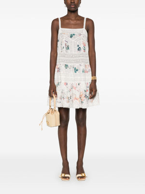 ZIMMERMANN Floral Lace Panel Cotton Mini Dress