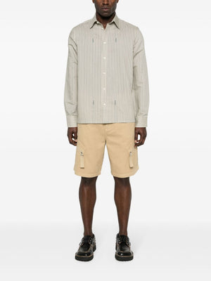 JACQUEMUS Mid-Rise Beige Cotton Canvas Mini Shorts