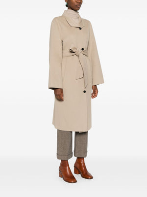 KARL LAGERFELD Long Camel Jacket with Buttons for Women - FW24