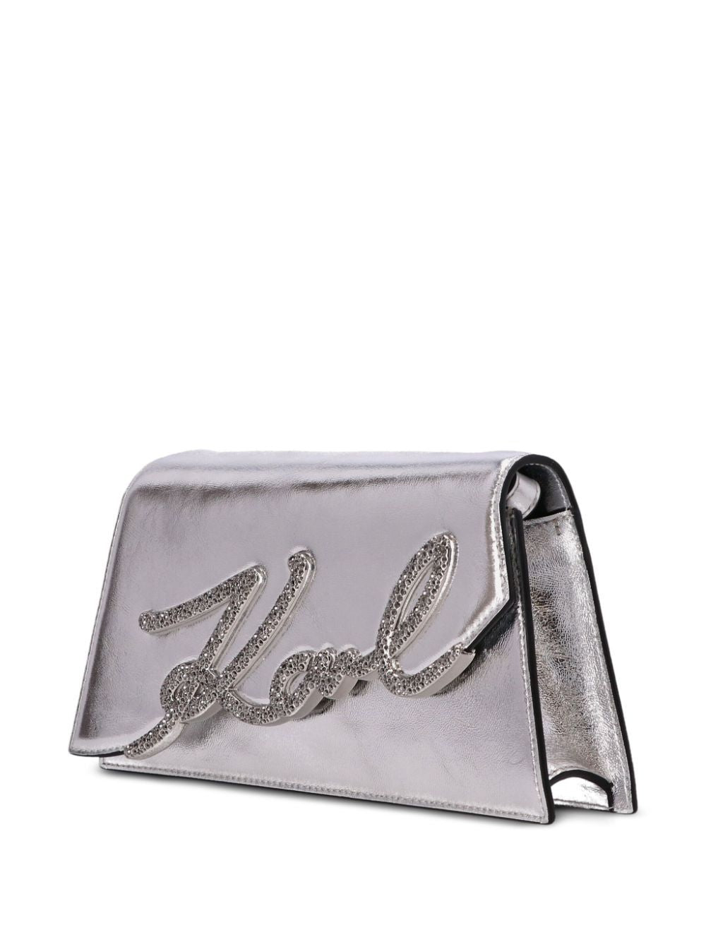 KARL LAGERFELD Signature Mini Handbag with Rhinestone Logo