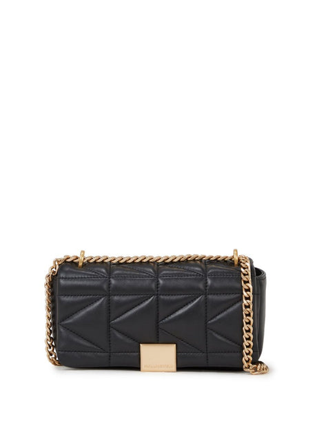 KARL LAGERFELD Chic Black Mini Crossbody Bag with Golden Chain