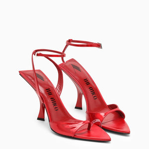 THE ATTICO Red Asymmetrical Sandals for Women