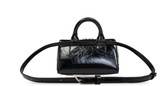 THE ATTICO Crinkled Lambskin Handbag with Rolled Handles