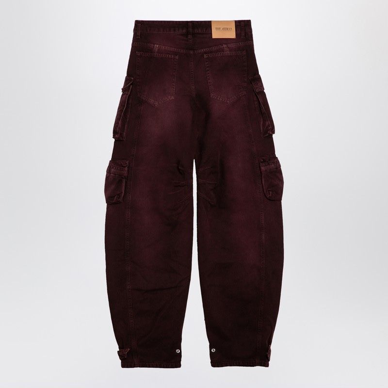 THE ATTICO Crimson Cascade Multi-Pocket Cargo Trousers