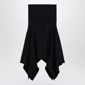 THE ATTICO Elegant Black Asymmetric Cotton Mini Skirt