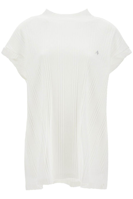 THE ATTICO Lauries Luxe Maxi T-Shirt with Padded Shoulders